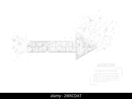 Image isolée abstraite de flèche. Illustration polygonale ressemble à des étoiles dans le ciel nocturne blask en spase ou éclats de verre volants. Conception numérique pour Illustration de Vecteur