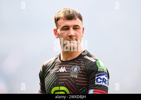 Alex Smith des Wigan Warriors lors de l'échauffement avant le match de la Betfred Super League Round 6 St Helens vs Wigan Warriors au Totally Wicked Stadium, St Helens, Royaume-Uni, le 29 mars 2024 (photo de Craig Thomas/News images) Banque D'Images