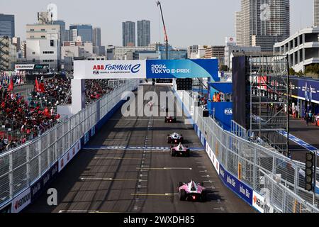 Tokyo, Japon. 30 mars 2024. Les pilotes participent au Championnat du monde FIA de formule E Tokyo E E E E E E-Prix à Tokyo, Japon, le 30 mars 2024. Crédit : Qian Jun/Xinhua/Alamy Live News Banque D'Images