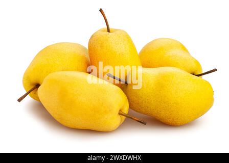 chemin de poire jaune isolé sur blanc Banque D'Images