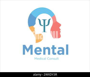 psychologie conception de logo de soins de santé mentale pour les services médicaux Illustration de Vecteur