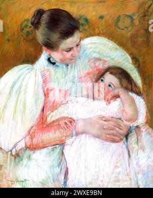 Infirmière et enfant dessin en haute résolution par Mary Cassatt. Original du MET Museum. Banque D'Images