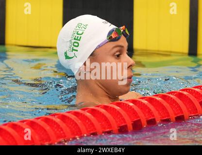 Touati Assia des DAUPHINS TOULOUSE OEC lors du Giant Open 2024, épreuve de natation le 24 mars 2024 au Dôme à Saint-Germain-en-Laye, France - photo Laurent Lairys / DPPI Banque D'Images