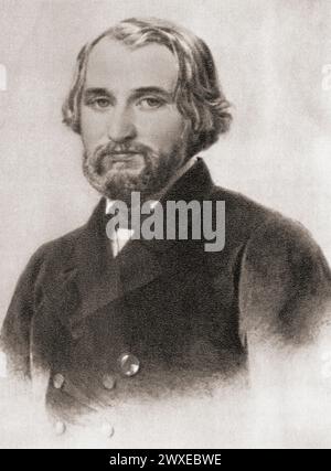 Ivan Sergueïevitch Turgenev, 1818 – 1883. Romancier russe, écrivain de nouvelles, poète, dramaturge, traducteur et vulgarisateur de la littérature russe en Occident. Banque D'Images