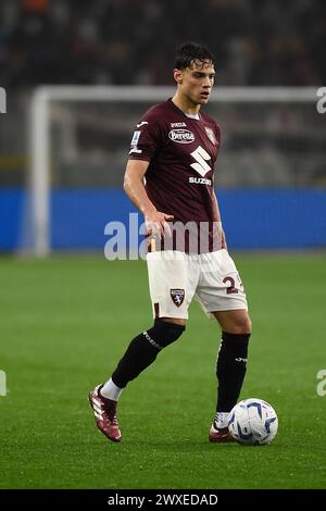 Turin, Italie. 30 mars 2024. Samuele Ricci de Turin contrôle les balles lors du match de football Serie A entre Torino et Monza au Stadio Olimpico Grande Torino à Turin, dans le nord-ouest de l'Italie - samedi 30 mars 2024. Sport - Soccer . (Photo Alberto Gandolfo/LaPresse) crédit : LaPresse/Alamy Live News Banque D'Images