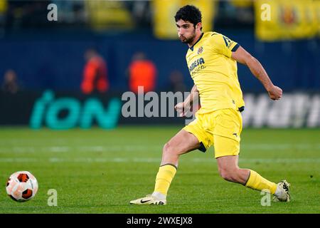 Villarreal, Espagne. 14 mars 2024. Goncalo Guedes de Villarreal CF lors du match de l'UEFA Europa League, Round of 16, deuxième manche, entre Villarreal CF et Olimpique Marseille a joué au stade la Ceramica le 14 mars 2024 à Villarreal, Espagne. (Photo de Sergio Ruiz/PRESSINPHOTO) crédit : AGENCE SPORTIVE PRESSINPHOTO/Alamy Live News Banque D'Images