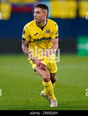 Villarreal, Espagne. 14 mars 2024. Kiko Femenia de Villarreal CF lors du match de l'UEFA Europa League, Round of 16, deuxième manche, entre Villarreal CF et Olimpique Marseille a joué au stade la Ceramica le 14 mars 2024 à Villarreal, Espagne. (Photo de Sergio Ruiz/PRESSINPHOTO) crédit : AGENCE SPORTIVE PRESSINPHOTO/Alamy Live News Banque D'Images