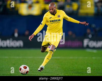 Villarreal, Espagne. 14 mars 2024. Etienne Capoue de Villarreal CF lors du match de l'UEFA Europa League, Round of 16, deuxième manche, entre Villarreal CF et Olimpique Marseille a joué au stade la Ceramica le 14 mars 2024 à Villarreal, Espagne. (Photo de Sergio Ruiz/PRESSINPHOTO) crédit : AGENCE SPORTIVE PRESSINPHOTO/Alamy Live News Banque D'Images