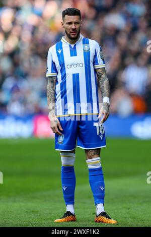 Sheffield, Royaume-Uni. 29 mars 2024. Le défenseur de Sheffield Wednesday Marvin Johnson (18 ans) pendant le match de Sheffield Wednesday FC vs Swansea City AFC Sky Bet EFL Championship au Hillsborough Stadium, Sheffield, Angleterre, Royaume-Uni le 29 mars 2024 crédit : Every second Media/Alamy Live News Banque D'Images