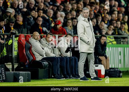 Deventer, pays-Bas. 30 mars 2024. DEVENTER, Stadium de Adelaarshorst, 30-03-2024, saison 2023/2024, Néerlandais Eredivisie. Rene Hake pendant le match Go Ahead Eagles - Excelsior. Crédit : Pro Shots/Alamy Live News Banque D'Images