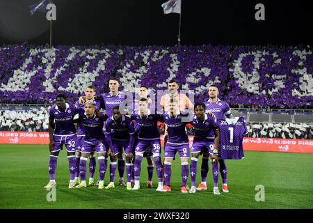 Florence, Italie. 30 mars 2024. Équipe Fiorentina lors du match de Serie a Tim entre Fiorentina et Milan - Serie A TIM au stade Artemio franchi - Sport, Football - Florence, Italie - dimanche 30 mars 2024 (photo Massimo Paolone/LaPresse) crédit : LaPresse/Alamy Live News Banque D'Images