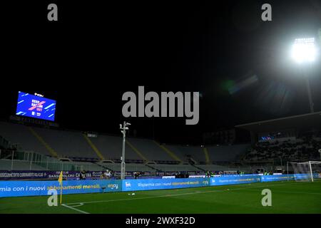 Florence, Italie. 30 mars 2024. Campagne contre le racisme lors du match de Serie a Tim entre la Fiorentina et Milan - Serie A TIM au stade Artemio franchi - Sport, Football - Florence, Italie - dimanche 30 mars 2024 (photo Massimo Paolone/LaPresse) crédit : LaPresse/Alamy Live News Banque D'Images