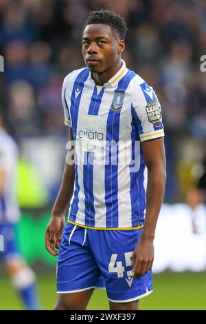 Sheffield, Royaume-Uni. 29 mars 2024. L'attaquant de Sheffield mercredi Anthony Musaba (45 ans) lors du Sheffield Wednesday FC vs Swansea City AFC SKY BET EFL Championship match au Hillsborough Stadium, Sheffield, Angleterre, Royaume-Uni le 29 mars 2024 crédit : Every second Media/Alamy Live News Banque D'Images