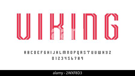 Set d'alphabets font des lettres et des chiffres abstract design moderne avec des lignes vector illustration Illustration de Vecteur