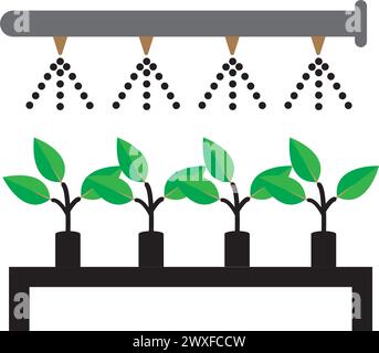 système d'irrigation ou icône d'arrosage des plantes. motif de symbole d'illustration vectorielle. Illustration de Vecteur
