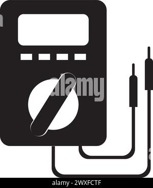 conception de logo d'illustration vectorielle d'icône de multimètre numérique Illustration de Vecteur