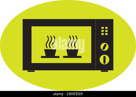 conception de logo d'illustration vectorielle d'icône de four à micro-ondes Illustration de Vecteur