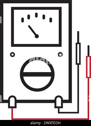 conception de logo d'illustration vectorielle d'icône de multimètre numérique Illustration de Vecteur