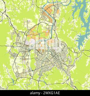 Plan de la ville de Daejeon, Corée du Sud Illustration de Vecteur