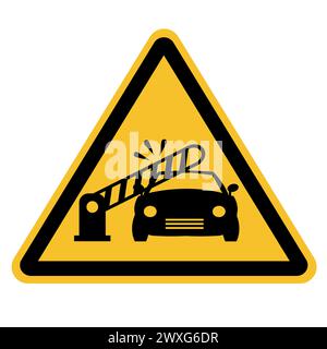 Icône d'avertissement de barrière de voiture. Attention, la barrière se ferme automatiquement signe. Symbole de fermeture des barrières automatiques ou de la rampe. style plat. Banque D'Images