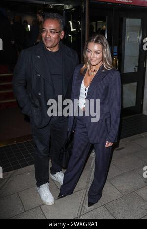 Londres, Royaume-Uni. 30 mars 2024. Krishnan Guru-Murthy et Jowita Przystal assistent à la représentation londonienne du spectacle de danse « Believe : My Life on Stage » de Graziano Di Prima au Peacock Theatre. Crédit : SOPA images Limited/Alamy Live News Banque D'Images