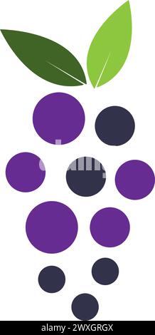 conception de symbole d'illustration vectorielle d'icône de fruit de raisin Illustration de Vecteur
