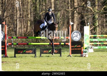 Thoresbury Park, Royaume-Uni. 30 mars 2024. Richard Coney du Royaume-Uni avec Poetry in Motion II lors du Showjumping de la Coupe Grantham CCI4*-S au Carnaval de printemps de Thoresby Park International Eventing le 30 mars 2024, Thoresby Park, Royaume-Uni (photo de Maxime David - MXIMD Pictures) Banque D'Images