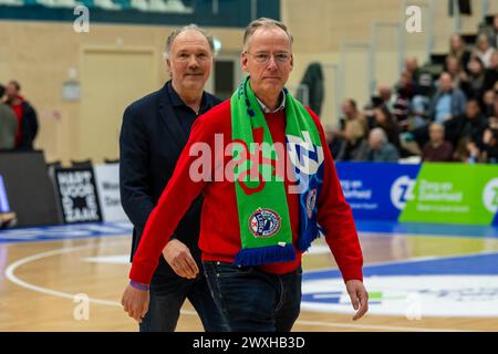 LEIDEN, PAYS-BAS - MARS 30 : le sponsor principal de Zorg en Zekerheid Leiden a signé un autre contrat de sponsoring de trois ans pendant la Ligue BNXT Banque D'Images