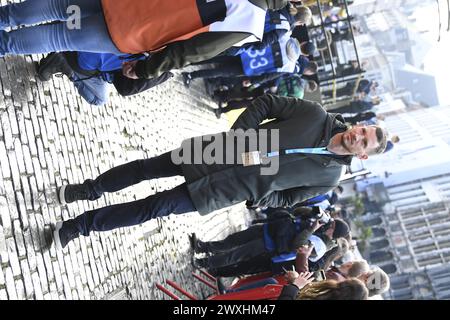 Oudenaarde, Belgique. 31 mars 2024. Jan Vertonghen photographié lors de la course masculine de la ronde van Vlaanderen/ Tour des Flandres/ Tour des Flandres/ Tour des Flandres', 270 km d'Anvers à Oudenaarde, dimanche 31 mars 2024. BELGA PHOTO MARC GOYVAERTS crédit : Belga News Agency/Alamy Live News Banque D'Images