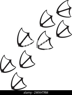 Empreinte animale, Paw de canard, trace d'oie. Modèle d'illustration d'icône de vecteur plat Illustration de Vecteur