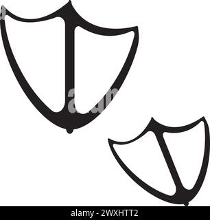 Empreinte animale, Paw de canard, trace d'oie. Modèle d'illustration d'icône de vecteur plat Illustration de Vecteur