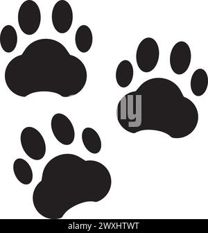 Imprimé pattes de chien ou de chat, pieds d'animal. Logo d'illustration d'icône de vecteur plat Illustration de Vecteur