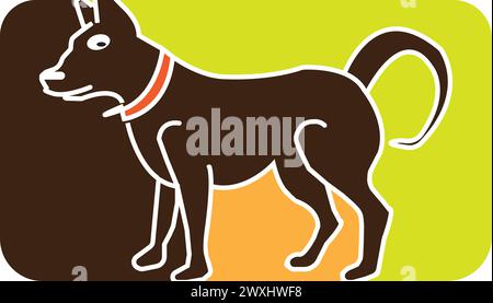 illustration vectorielle d'icône de chien conception simple Illustration de Vecteur