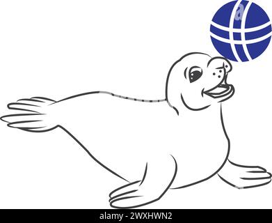 sea ​​lion icône illustration vectorielle conception simple Illustration de Vecteur