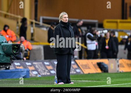 Emma Hayes entraîneur de Chelsea Women lors du match final de la Coupe de la Ligue féminine de FA Arsenal Women vs Chelsea FC Women à Molineux, Wolverhampton, Royaume-Uni, le 31 mars 2024 (photo par Cody Froggatt/News images) à Wolverhampton, Royaume-Uni le 31/03/2024. (Photo de Cody Froggatt/News images/SIPA USA) Banque D'Images