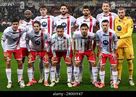 Turin, Italie. 30 mars 2024. Monza avant la série Un match entre Torino et Monza à l'Olimpic Stadium Grande Torino à Turin, Italia Soccer (Cristiano Mazzi/SPP) crédit : SPP Sport Press photo. /Alamy Live News Banque D'Images