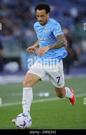 Rome, Italie. 30 mars 2024. Felipe Anderson du Lazio en action lors du championnat italien Serie A match de football entre SS Lazio et Juventus FC le 30 mars 2024 au Stadio Olimpico à Rome, Italie - photo Federico Proietti/DPPI crédit : DPPI Media/Alamy Live News Banque D'Images