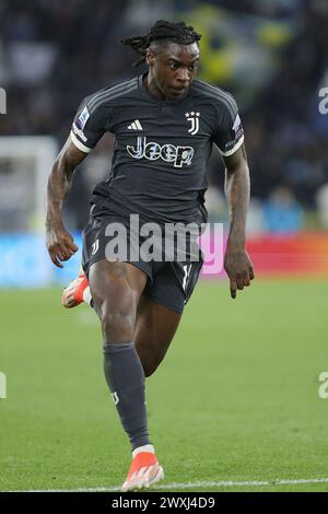 Rome, Italie. 30 mars 2024. Moise Kean de la Juventus en action lors du championnat italien Serie A match de football entre SS Lazio et Juventus FC le 30 mars 2024 au Stadio Olimpico à Rome, Italie - photo Federico Proietti/DPPI crédit : DPPI Media/Alamy Live News Banque D'Images