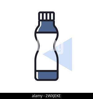 Icône vectorielle de bouteille de yaourt buvable. Enseigne de produits laitiers. Symbole graphique pour la conception de sites Web et d'applications de cuisine, logo, application, interface utilisateur Illustration de Vecteur