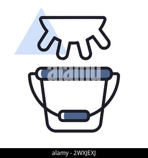 Pis de vache et seaux. Icône de vecteur de lait frais. Enseigne de produits laitiers. Symbole graphique pour la conception de sites Web et d'applications de cuisine, logo, application, interface utilisateur Illustration de Vecteur