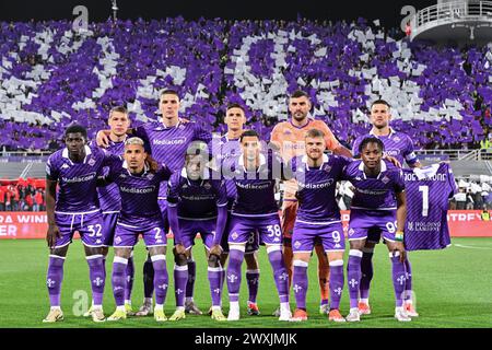 Florence, Italie. 30 mars 2024. Composition de l'équipe ACF Fiorentina lors de l'ACF Fiorentina vs AC Milan, match de football italien Serie A à Florence, Italie, mars 30 2024 crédit : Agence photo indépendante/Alamy Live News Banque D'Images