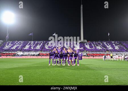 Florence, Italie. 30 mars 2024. Composition de l'équipe ACF Fiorentina lors de l'ACF Fiorentina vs AC Milan, match de football italien Serie A à Florence, Italie, mars 30 2024 crédit : Agence photo indépendante/Alamy Live News Banque D'Images