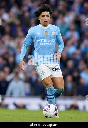 Manchester, Royaume-Uni. 31 mars 2024. Rico Lewis de Manchester City lors du match de premier League à l'Etihad Stadium, Manchester. Le crédit photo devrait se lire : Andrew Yates/Sportimage crédit : Sportimage Ltd/Alamy Live News Banque D'Images