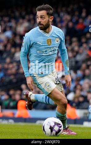Manchester, Royaume-Uni. 31 mars 2024. Bernardo Silva de Manchester City lors du match de premier League à l'Etihad Stadium, Manchester. Le crédit photo devrait se lire : Andrew Yates/Sportimage crédit : Sportimage Ltd/Alamy Live News Banque D'Images