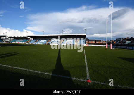 Featherstone, Angleterre - 29 mars 2024 vue générale Millennium Stadium. Rugby League Betfred Championship, Featherstone Rovers vs Wakefield Trinity au Millenium Stadium, Featherstone, Royaume-Uni Dean Williams Banque D'Images