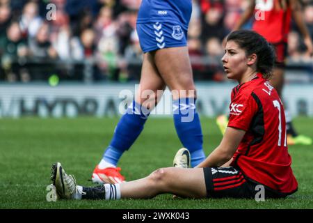 Manchester, Royaume-Uni. 31 mars 2024. Leigh Sports Village, Manchester, Angleterre, 31 mars 2024 : Lucia Garcia (17 Manchester United) lors du Barclays FA Womens Super League match entre Manchester United et Everton au Leigh Sports Villagein Manchester, Angleterre le 31 mars 2024. (Sean Chandler/SPP) crédit : photo de presse sportive SPP. /Alamy Live News Banque D'Images