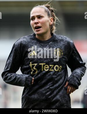 Manchester, Royaume-Uni. 31 mars 2024. Leigh Sports Village, Manchester, Angleterre, 31 mars 2024 : Irene Guerrero (8 Manchester United) après le match de Super League Barclays FA entre Manchester United et Everton au Leigh Sports Villagein Manchester, Angleterre, le 31 mars 2024. (Sean Chandler/SPP) crédit : photo de presse sportive SPP. /Alamy Live News Banque D'Images