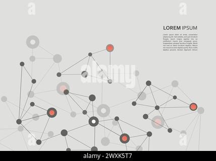 Molécule de structure et ADN de communication, atome, neurones. Concept scientifique pour votre conception. Lignes connectées avec des points Illustration de Vecteur