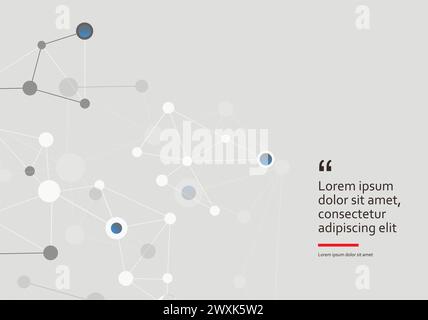 Molécule de structure et ADN de communication, atome, neurones. Concept scientifique pour votre conception. Lignes connectées avec des points Illustration de Vecteur