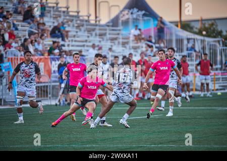 Fort Lauderdale, Floride, États-Unis. 31 mars 2024. Miami Sharks v San Diego Legion Regular MLR Rugby 2024 au Florida Blue Training Center, Fort Lauderdale, Floride, États-Unis. Crédit : Yaroslav Sabitov/YES Market Media/Alamy Live News. Banque D'Images